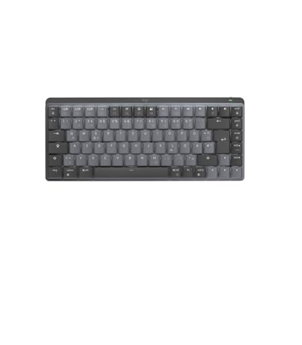 Logitech MX Mechanische kabellose Mini-Tastatur mit Beleuchtung, Taktile leise Tasten, Hintergrundbeleuchtung, Bluetooth, USB-C, macOS, Windows, Linux, iOS, Android, Metall, Deutsches QWERTZ - Graphit