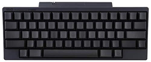 HHKB HYBRID Tastatur PD-KB800BN, Tastenkappen ohne Beschriftung, Professionelle Mechanische 60% Tastatur, Bluetooth, USB-C (Holzkohlenschwarz)¹