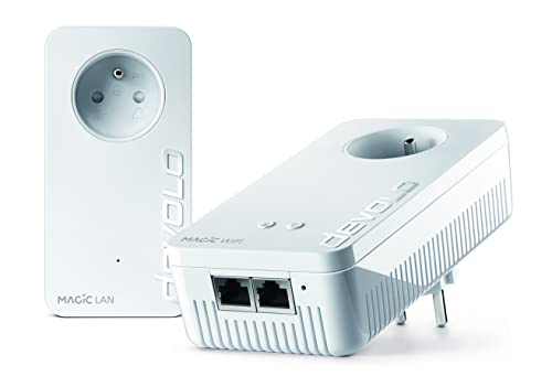 devolo Magic 2 WiFi next: schnellstes WLAN-Starter Kit (2400 Mbit/s, 3 Gigabit-Ethernet-Ports) ideal für Download und Streaming (geeignet für Frankreich)