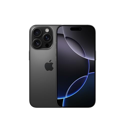 Apple iPhone 16 Pro 128 GB: 5G Handy mit Kamerasteuerung, 4K 120 fps Dolby Vision und einem großen Sprung bei der Batterielaufzeit. Funktioniert mit AirPods, Titan Schwarz¹