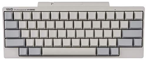 HHKB HYBRID Tastatur PD-KB800WN, Tastenkappen ohne Beschriftung, Professionelle Mechanische 60% Tastatur, Bluetooth, USB-C (Weiß)¹