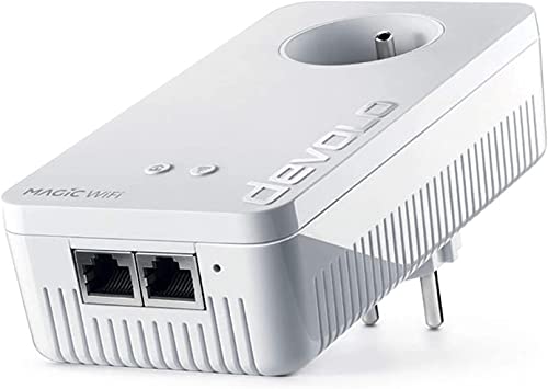 devolo Magic 2 WiFi next: der weltweit schnellste CPL WiFi Adapter (2400 Mbit/s, 2 Gigabit-Ethernet-Ports) ideal für Download und Streaming (geeignet für Frankreich)
