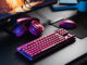 Pinke Logitech G PRO X SUPERLIGHT 2 auf einem Mauspad neben Tastatur und Headset der PRO-Serie